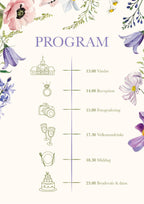 Floral - Bryllupsprogram Kort