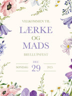 Floral - Bryllups Velkomstskilt
