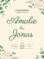"Save the date" - Bryllups Velkomstskilt