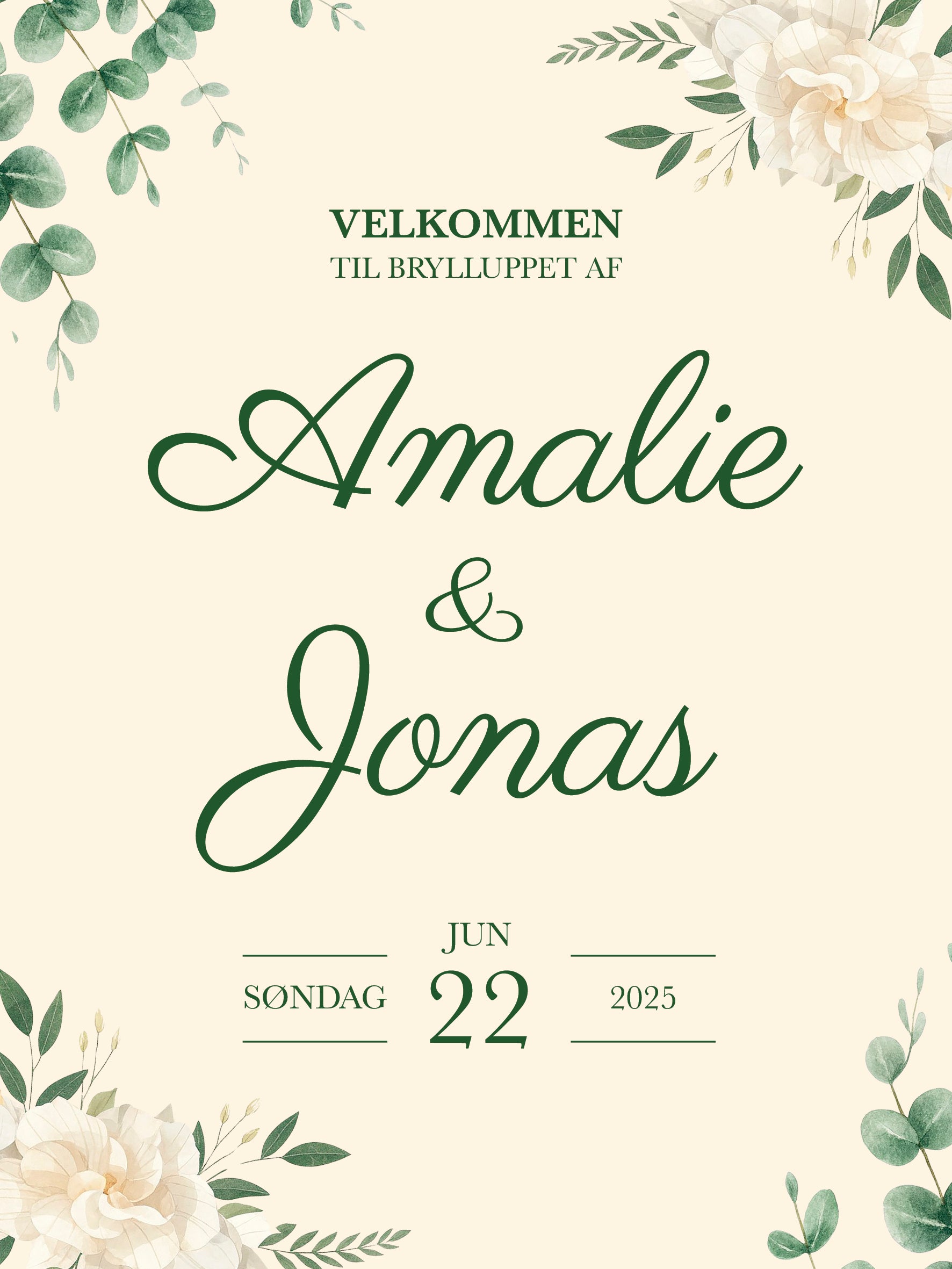 "Save the date" - Bryllups Velkomstskilt