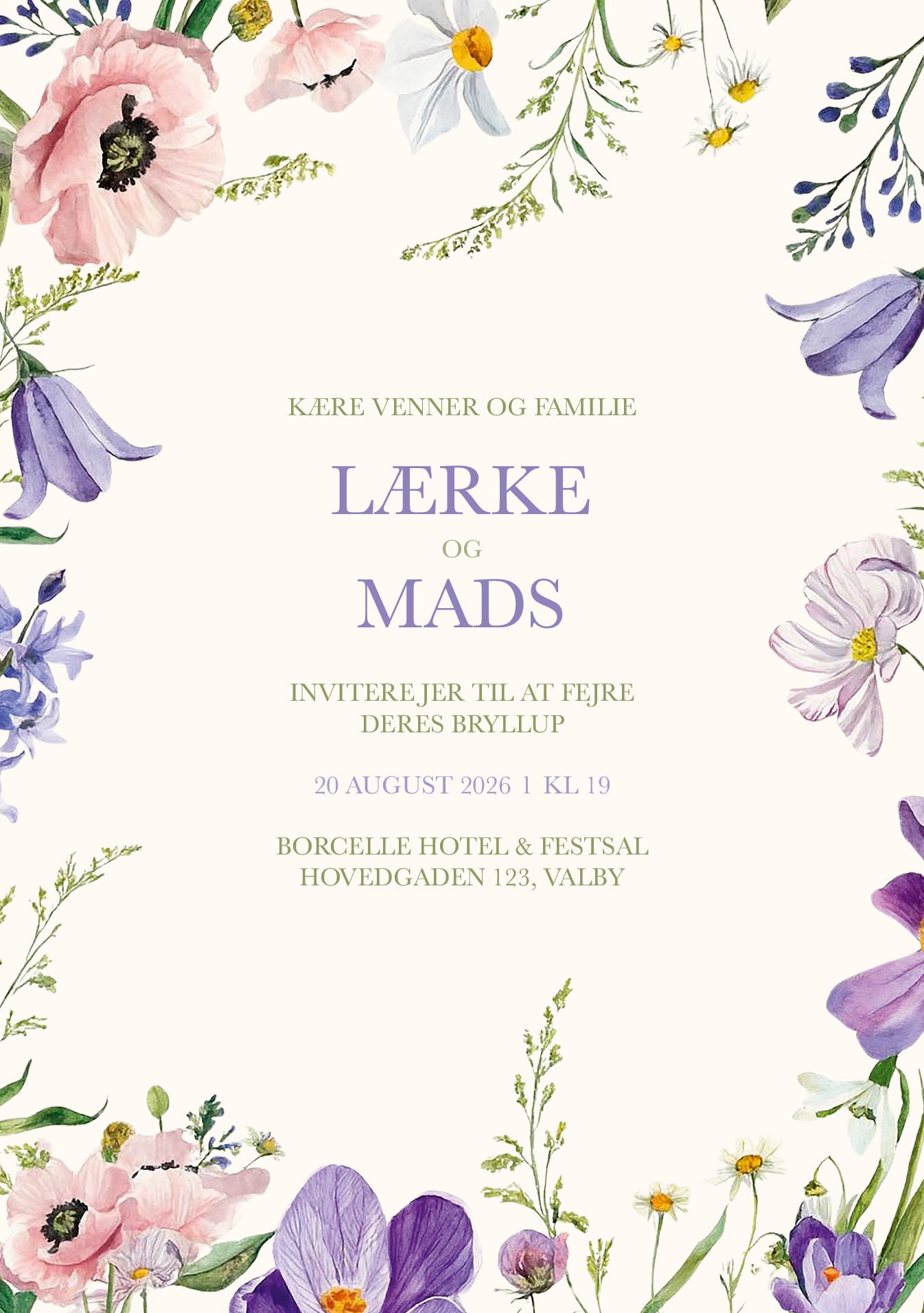 Floral - Bryllupskort