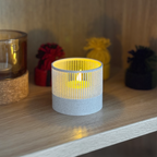 Stribet Marmor Fyrfadsstage (Kun til LED-lys)