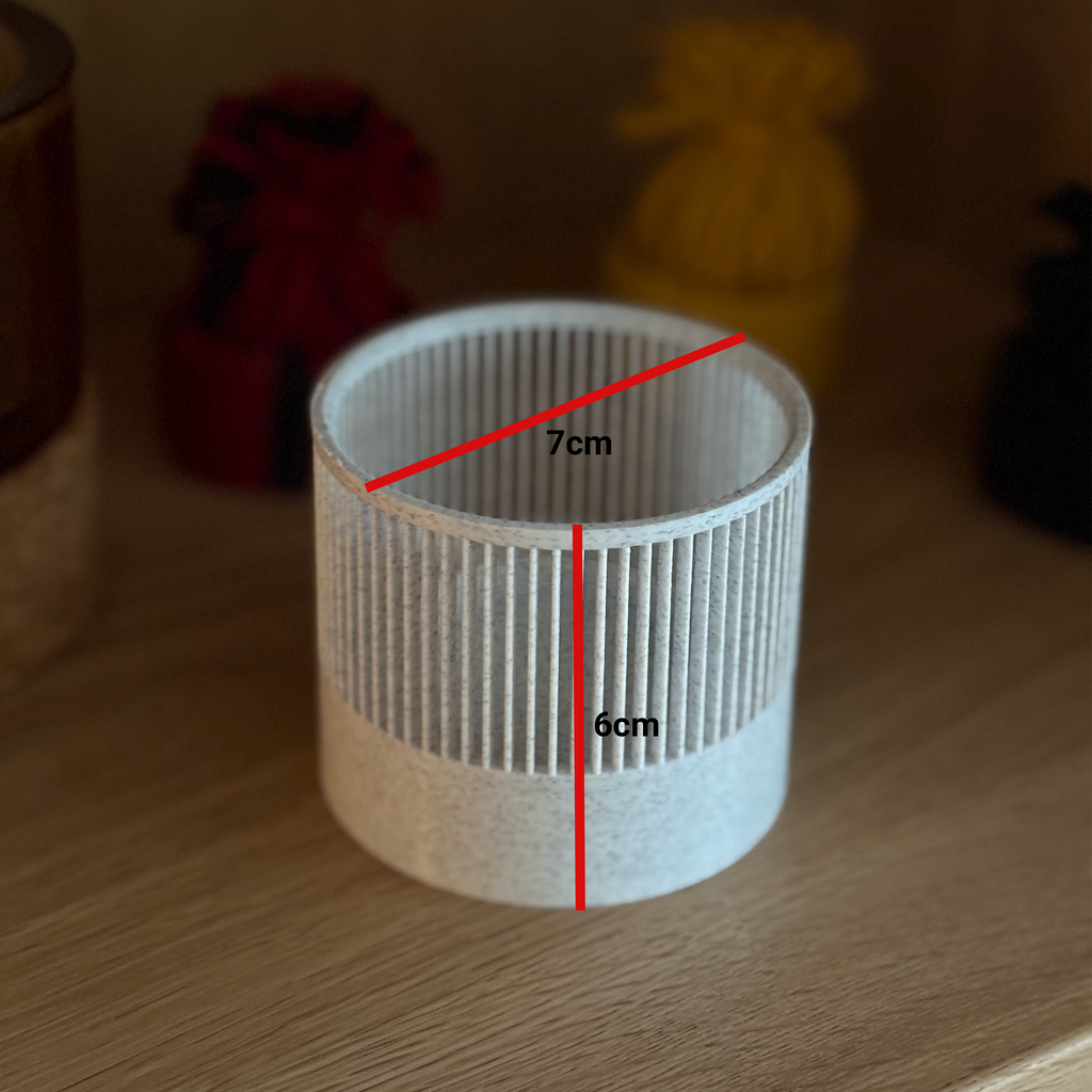 Stribet Marmor Fyrfadsstage (Kun til LED-lys)