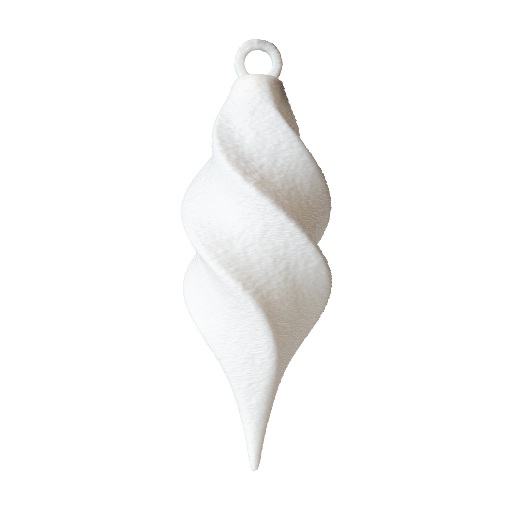 Minimalistisk Spiral Julekugle – Hvid