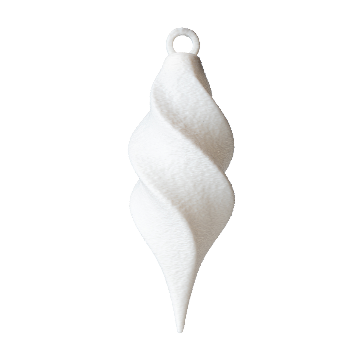 Minimalistisk Spiral Julekugle – Hvid